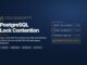 PostgreSQL lock contention featured image for the MinervaDB pg_locks deep dive, showing a three-step blocking chain