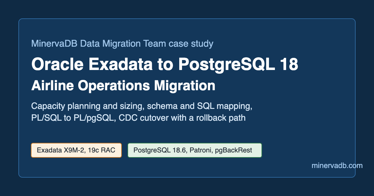 Oracle Exadata to PostgreSQL 18 migration for airline operations: MinervaDB Data Migration Team case study