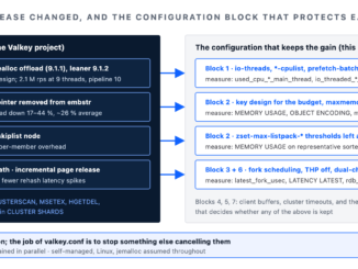 Valkey consulting and support view of Valkey 9.1.2: release changes from the Valkey project mapped to the configuration block that protects each gain